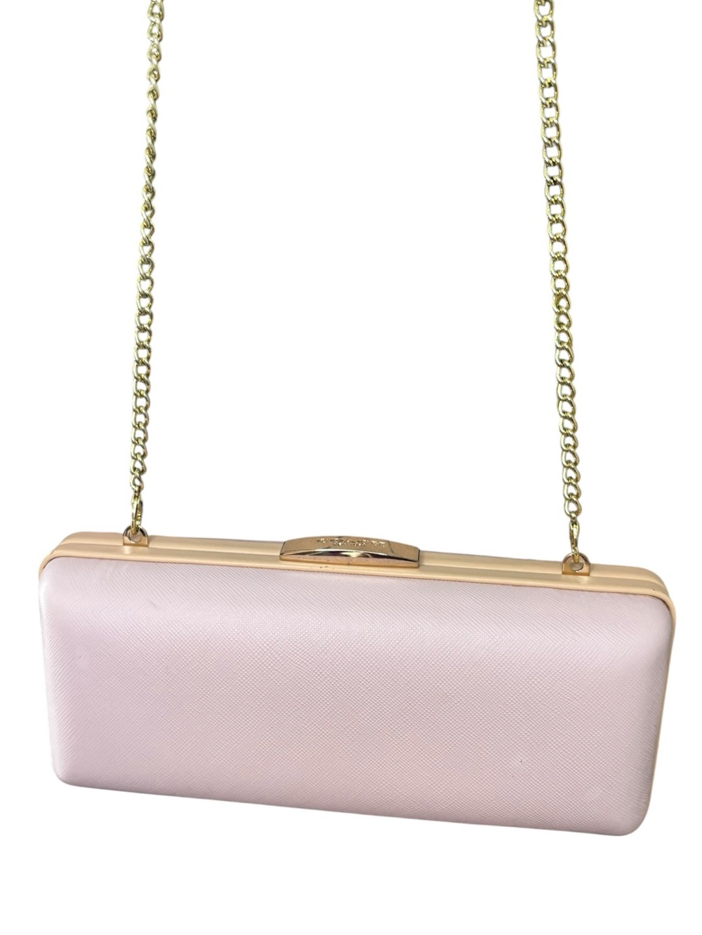 Coach Legacy Blush Pink Satin Minaudière Frame Clutch - Gold Chain
